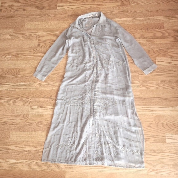NWT Soft Surroundings Maxi Dress in Grey, Size PM - Picture 1 of 10